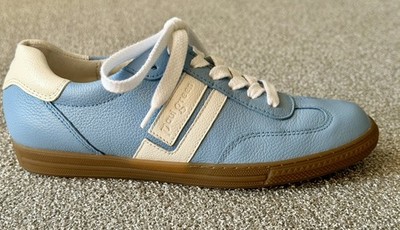 paul green Damen Sneaker Gr. 3  / 35 1/2  Hellblau/Weiss  Leder
