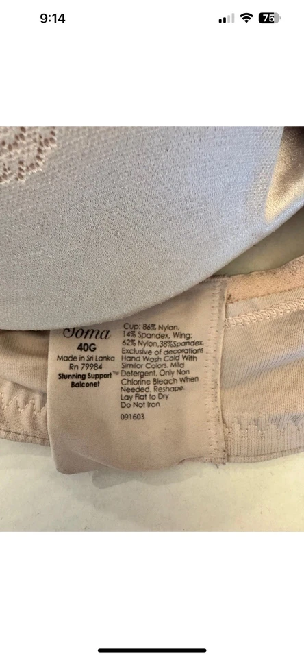 Lot of 4 Soma Stunning Support Balconet Bras Lace- Black, Tan (x2) & Light Pink - Image 4 of 4