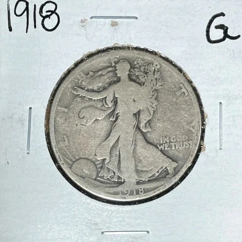 1918 WALKING LIBERTY SILVER HALF DOLLAR~ GOOD ~NICE LOOKING COIN~
