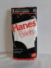 Hanes Men's White Underwear Briefs, Size 36, Made in USA, Vintage 1992
