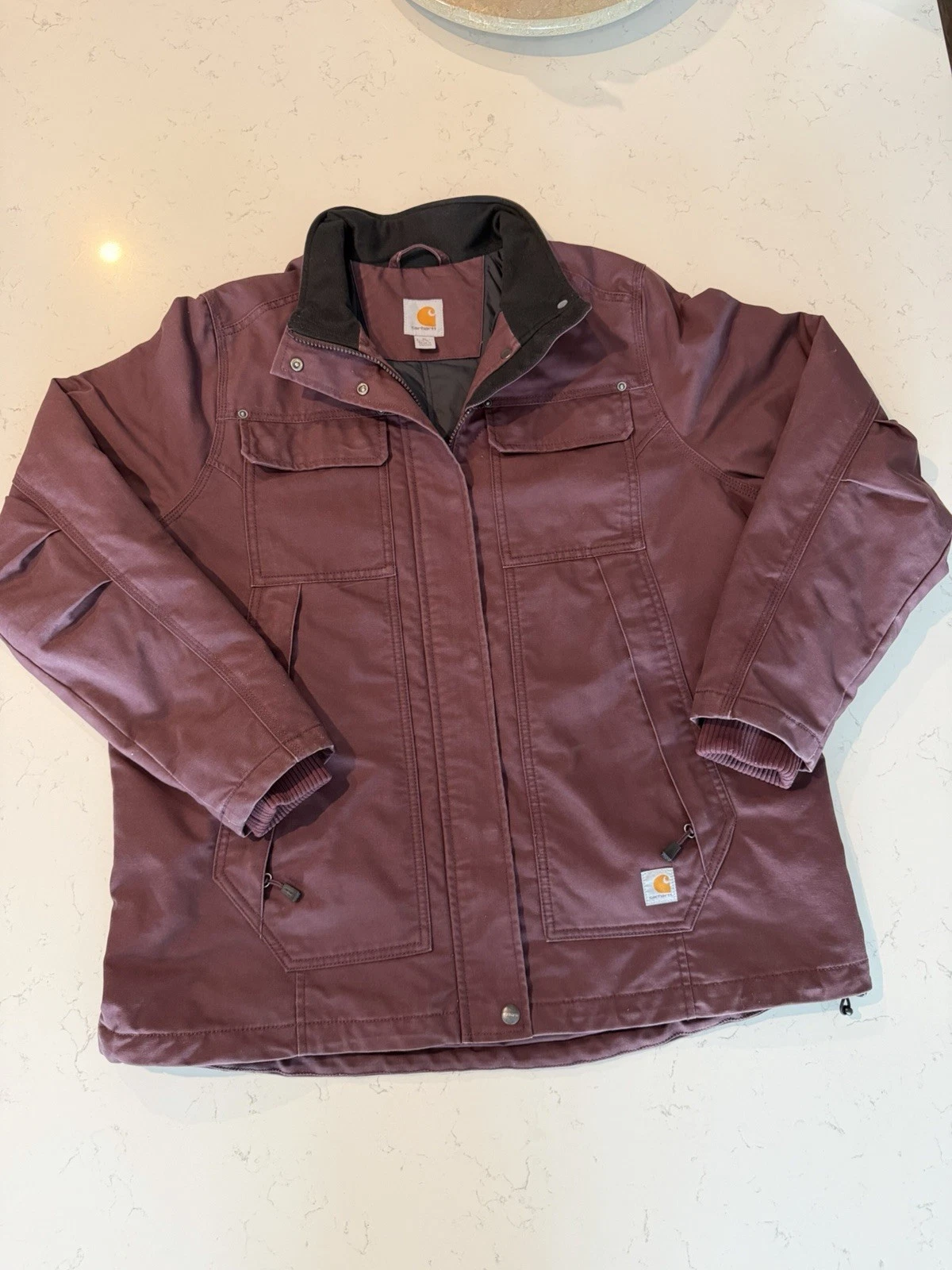 Kids Carhartt Jacket Quick Duck Insulated 2019 Jacket Burgundy Size XL