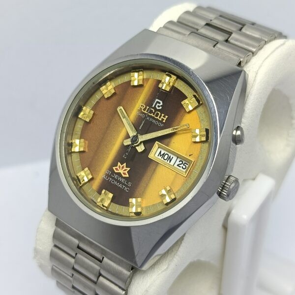 Ricoh Automatic 21J Day/Date Wood Dial Vintage Men's Watch
