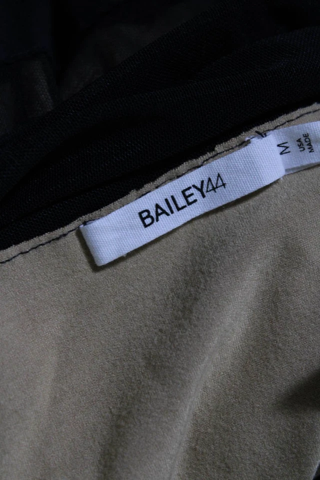 Bailey 44 Womens Navy Blue Beige Mesh Trim Scoop Neck Lined Shift Dress Size M - Image 4 of 4