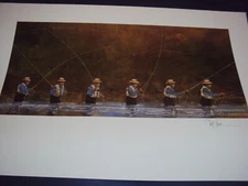 Bart Forbes art print " Fly Fishing " HAND SIGNED by the Artist