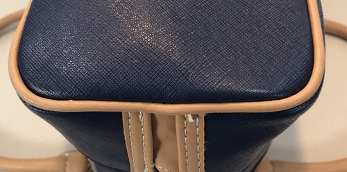 Giani Bernini Womens Blue Faux Leather Saffiano Tote Satchel Crossbody Handbag - Picture 5 of 9