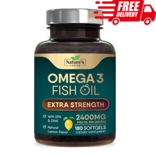 Triple Strength Omega 3 Fish Oil Supplement 2400 mg - EPA DHA Fish Oil Omega 3