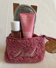 Victoria's Secret PINK Gift Set - WARM  COZY Mist  Lotion  Fleece Sherpa Bag