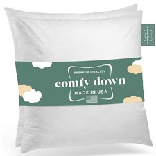 Set of Two 22X22 Decorative Throw Pillow Insert, Down and Feathers Fill, 100 ...