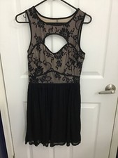 UP By Ultra Pink Little Black Dress W/Front & Back Openings Small EUC