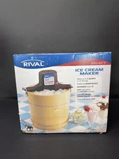 Rival Ice Cream Maker Select 8550 X 5 QT 40 Servings Machine Wood Bucket LG