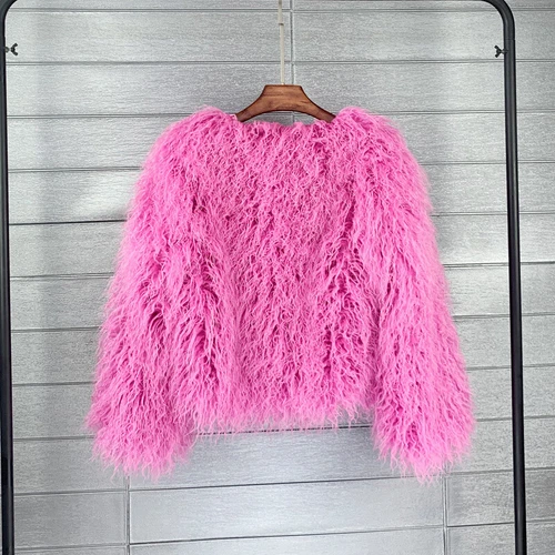 Short Fit Women Shaggy Faux Fur Coat Winter Warm Jacket Fluffy Cardigan Outwear - Bild 31 von 53