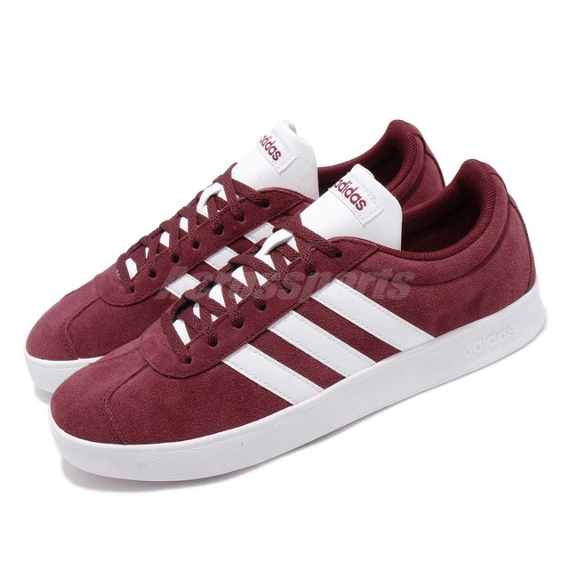 adidas VL Court 2.0 Burgundy Red White Suede Mens Skateboarding Shoes DA9855  | Acquisti Online su eBay