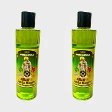2PACK- Santa Muerte Doble Suerte Rapida Agua Espiritual Para Limpias Baños 8 oz