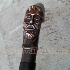 Designer Walking Cane Wooden Walking Stick Silver Brass Handle Knob Gift