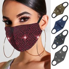 Breathable face mask Crystal rhinestone/Glitter diamante sparkle Reusable Bling