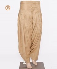 Indian Beige Full Patiala Salwar Pakistani Shalwar Women's Casual Pants