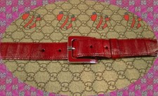 CINTURA DONNA GUCCI ORIGINALE ROSSA TG 95 #g24