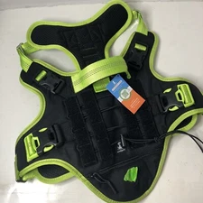 Tactical Vest Dog Harness No Pull Black Handle Poop Bag Dispenser Black Large