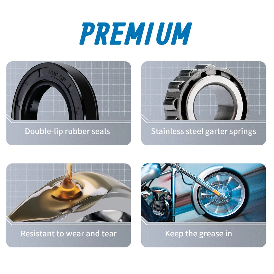 Kit de rodamientos de rueda sin ABS para Harley Sportster XL 883 1200 Low Rider 1977-1999 Foto 3 de 4