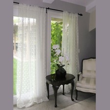 Floral Lace Sheer Curtain Window Panel 58" Wide