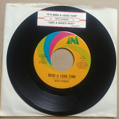 BETTY EVERETT Been A Long Time 45 7'' FUNK SOUL Record Vinyl UNI Records 1969