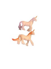 Miniature 2 pc set unicorn play figurines plastic