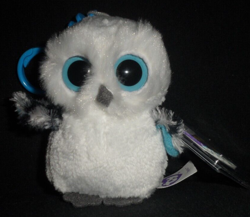 TY BEANIE BOOS SPELLS the SNOW OWL KEY CLIP MINT with MINT