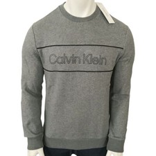 MSRP 65.99 NWT CALVIN KLEIN MENS GRAY CREW NECK LONG SLEEVE SWEATSHIRT SIZE S