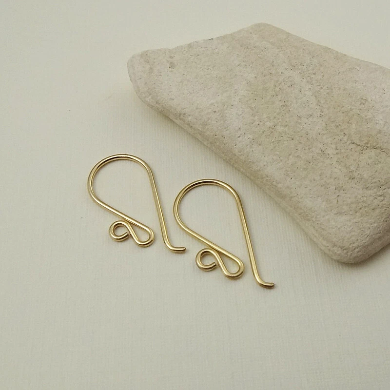 Pendientes de Pastor Relleno de Oro Ganchos - Gancho Francés Pendiente Alambre - Pequeño Earwire Foto 2 de 4
