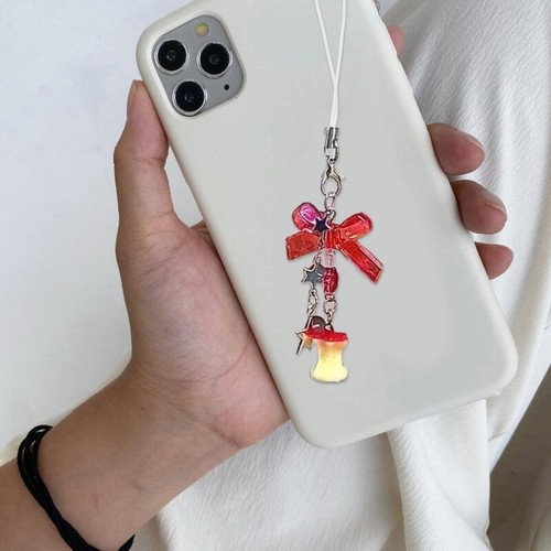 Simple Fruit Core Bowknot Pendant Phone Charm Chain Strap Bag Decoration Lanyard - Zdjęcie 3 z 8