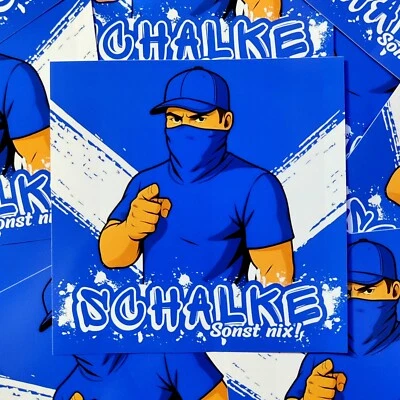 FAN-KULTUR XPERIENCE 100x Schalke Aufkleber/ Sticker 'Sonst Nix!'/ Fußball Fanartikel/PVC/10,5x10,5cm