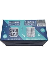 Crossword and Sudoku Toilet Paper Roll Novelty Gag Gift Fizz Creations New