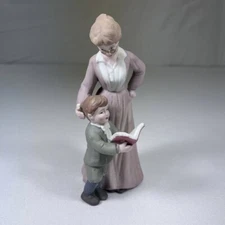 Vintage 1996 GEI Ceramic Retro Collectible Figurine Teacher & Student With Book