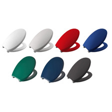 BEMIS Toilet Seat 2850 Buxton Thermoplastic Oval 350 x 415-435 Chrome Hinge