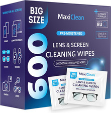 Glasses Wipes Lens Cleaner - Lens Wipes for Eyeglasses - 600 Pre-Moistened