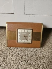 Phinney Walker Clock by Lux Clock Mfg. Co. Clock Travel Jewelry Box 40’s's-50's