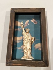 Unique Statue of Liberty Shadow Box Wall Art Small 3D Wood Frame No Glass 9x6