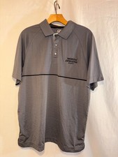 North Dakota Fighting Hawks Hockey Polo Golf Shirt Mens M Gray Sioux