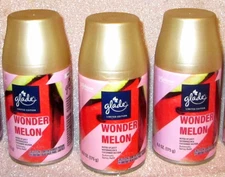 LOT 3 GLADE AUTOMATIC SPRAY REFILLS WONDER MELON LTD ED FITS AIR WICK WATERMELON