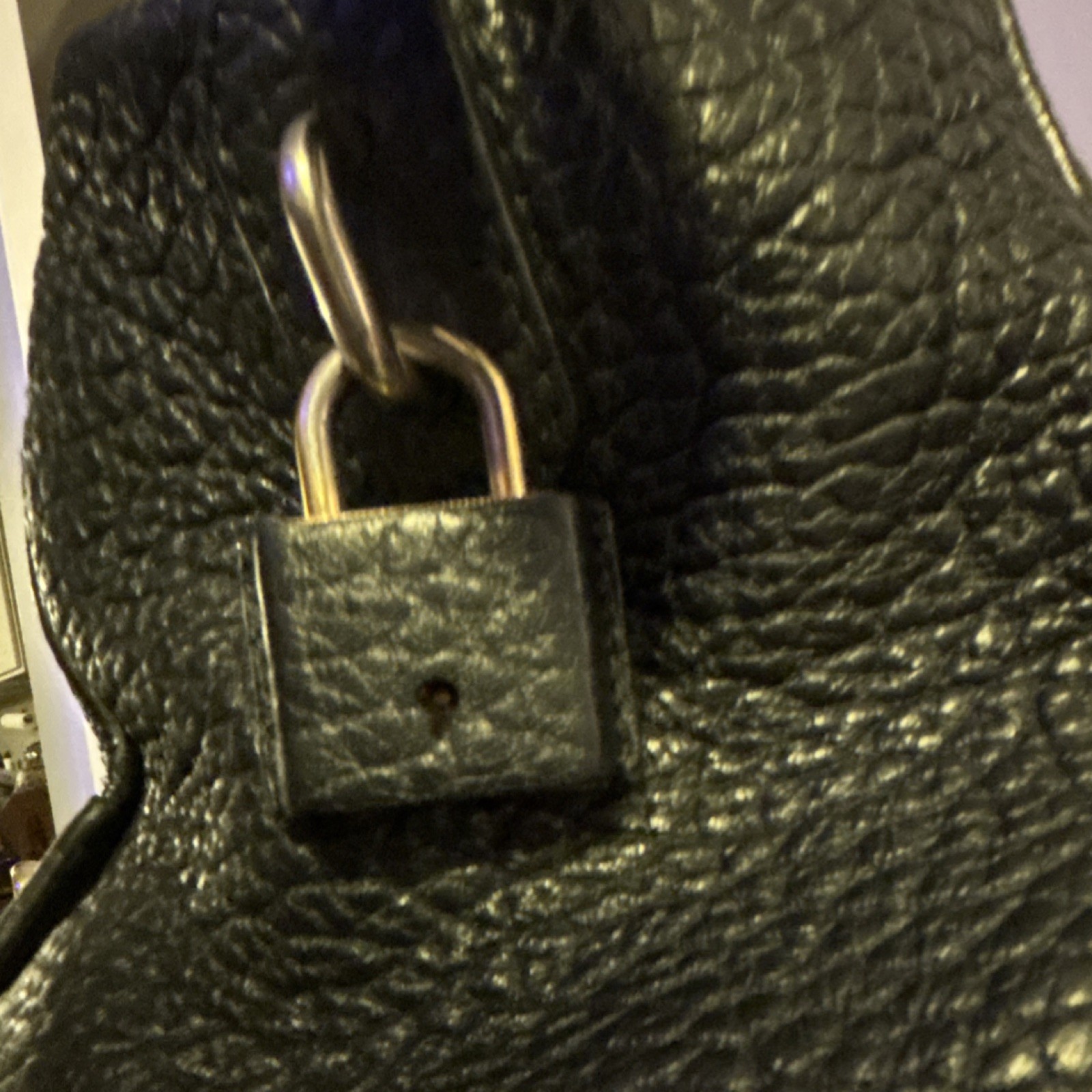 Burberry Large Black Pebbled Leather Bag thumbnail 3