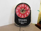 Vintage Schmidt's Lighted Beer Clock Sign Quality Since 1860