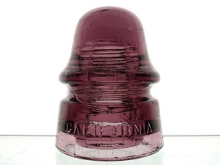 EXCEPTIONAL DARK PLUM PURPLE CALIFORNIA Glass Railroad Signal Insulator