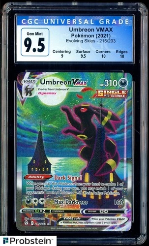 2021 Pokemon SWSH Evolvong Skies #215 FA Secret Umbreon VMAX CGC 9.5 GEM MINT