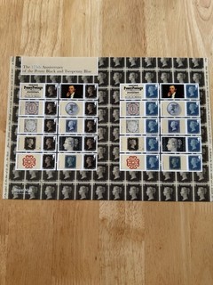 Royal Mail Smilers Sheet LS94 175th Anniversary Penny Black & Two Penny Blue