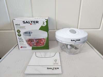 Salter manueller Mini Zerkleinerer - Ziehen, Hacken, Servieren rutschfester Boden mit Box & Handbuch
