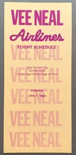 Vee Neal Airlines Timetable Effective July 1, 1983