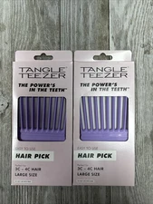 2 pack Tangle Teezer Hair Pick - Lilac Large Size For 3C - 4C Hair