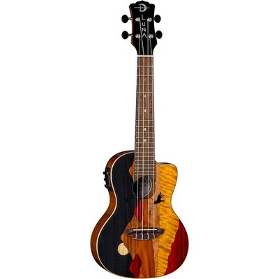 Luna Guitars Vista Wolf Tropical Wood Concert AcousticElectric Ukulele Gloss
