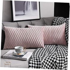 12x20 Throw Pillow Covers: 2 Pack Original Striped 20" x 12" Pack of 2 Pink