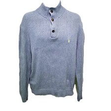 Vintage Polo Ralph Lauren Men  s Cable Knit Pullover Yellow Pony Size Large